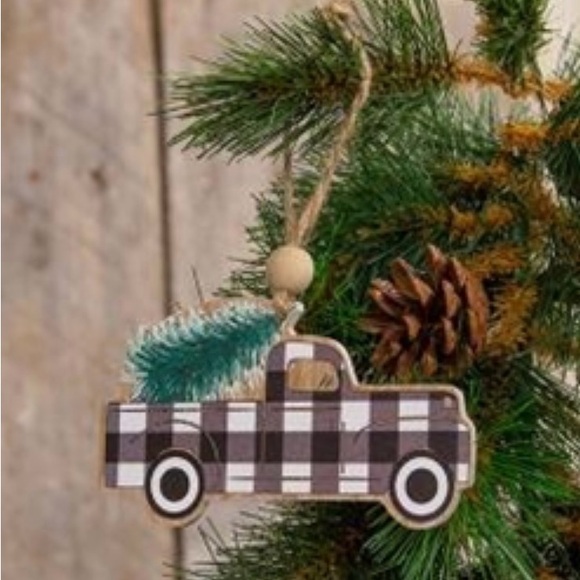 *Black & White Buffalo Check Truck Ornament - Picture 12 of 13